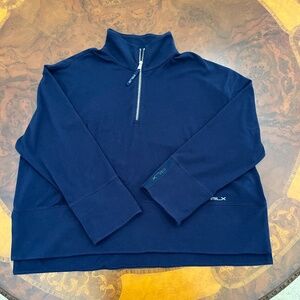 RLX Ralph Lauren Mens Half Zip High Low Pullover Golf Blue Sz XL